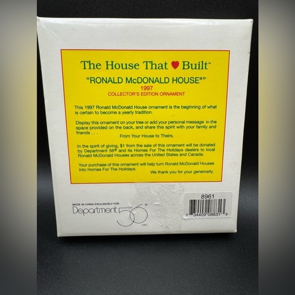 1997 Dept 56 The House That Love Built Ronald McDonald House Ornamentt - Picture 4 of 7
